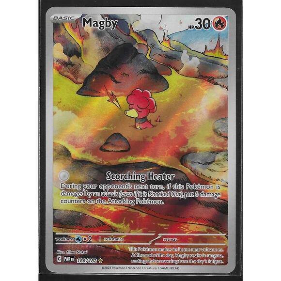 Pokemon Card Magby 186/182 S&V Paradox Rift Illustration Rare NM 186/182 - Picture 1 of 2